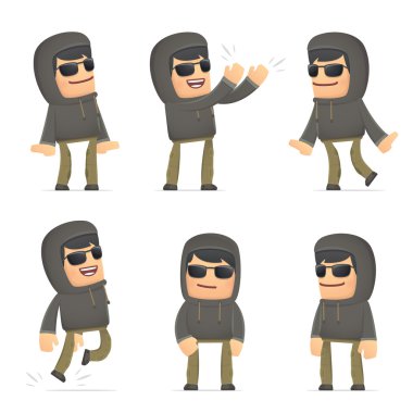farklı pozlar hacker karakter kümesi