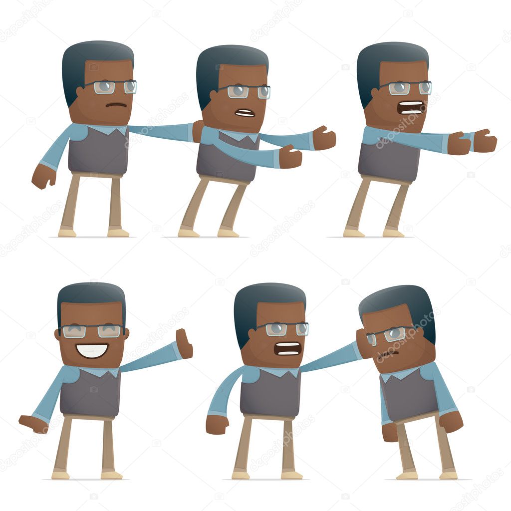 set of teacher character in different poses