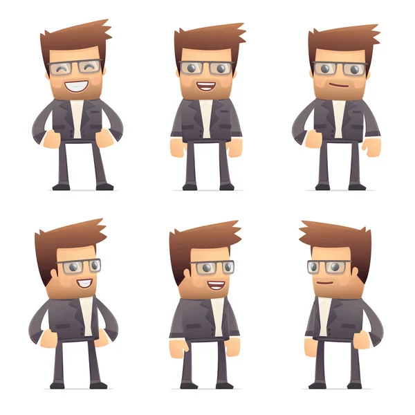 Set of director character in different poses — Stock Vector