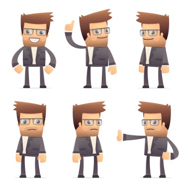 set of director character in different poses clipart