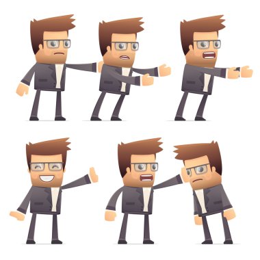 set of director character in different poses clipart