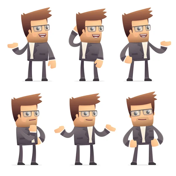 Conjunto de carácter director en diferentes poses — Vector de stock