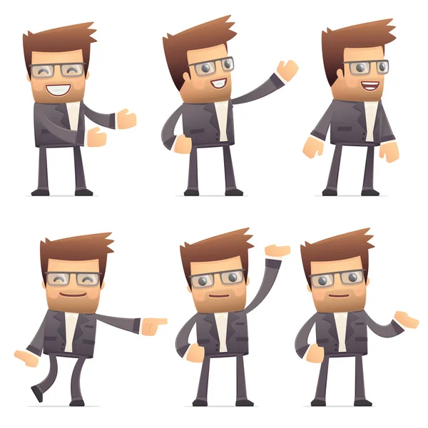 Set of director character in different poses — Stock Vector