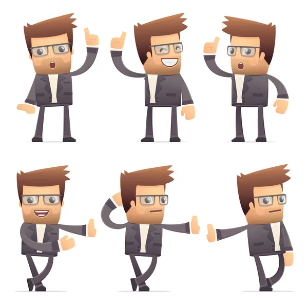 Conjunto de carácter director en diferentes poses — Vector de stock