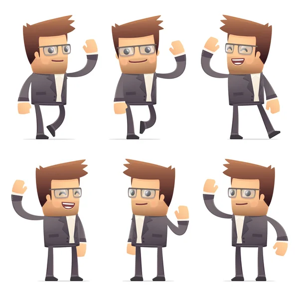 Set of director character in different poses — Stock Vector