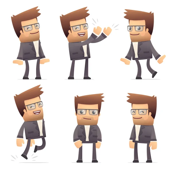 Set of director character in different poses — Stock Vector