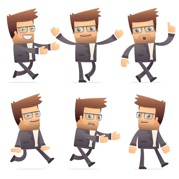 Conjunto de carácter director en diferentes poses — Vector de stock