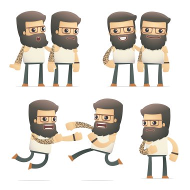 Dövme Sanatçı karakterin farklı pozlar ayarla
