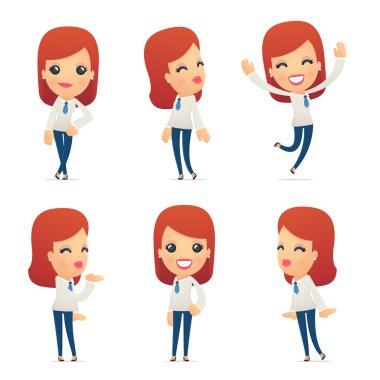 set of reception character in different poses clipart