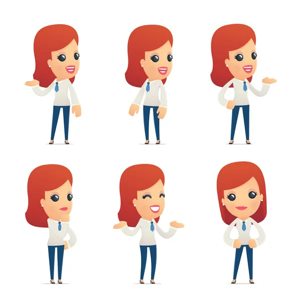 Set of reception character in different poses — Stock Vector