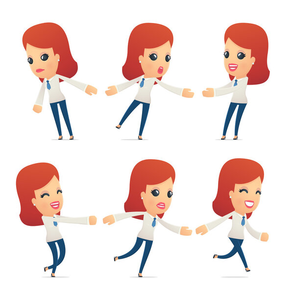 set of reception character in different poses