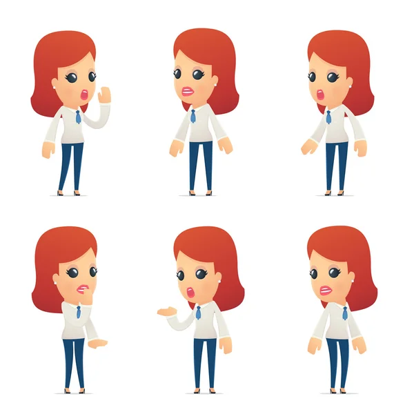 Set of reception character in different poses — Stock Vector