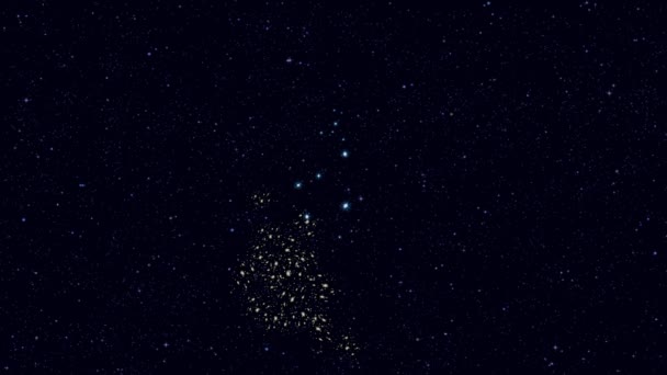 Crux Cross Constellation Gradually Zooming Rotating Image Stars Outlines Educational — Stock Video