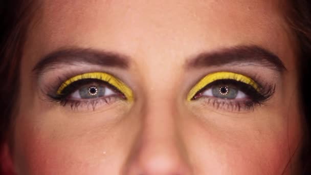 Augen der sexy Frau mit hervorragendem Make-up — Stockvideo