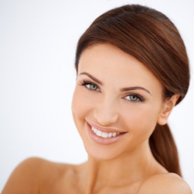 Smiling happy beautiful woman clipart