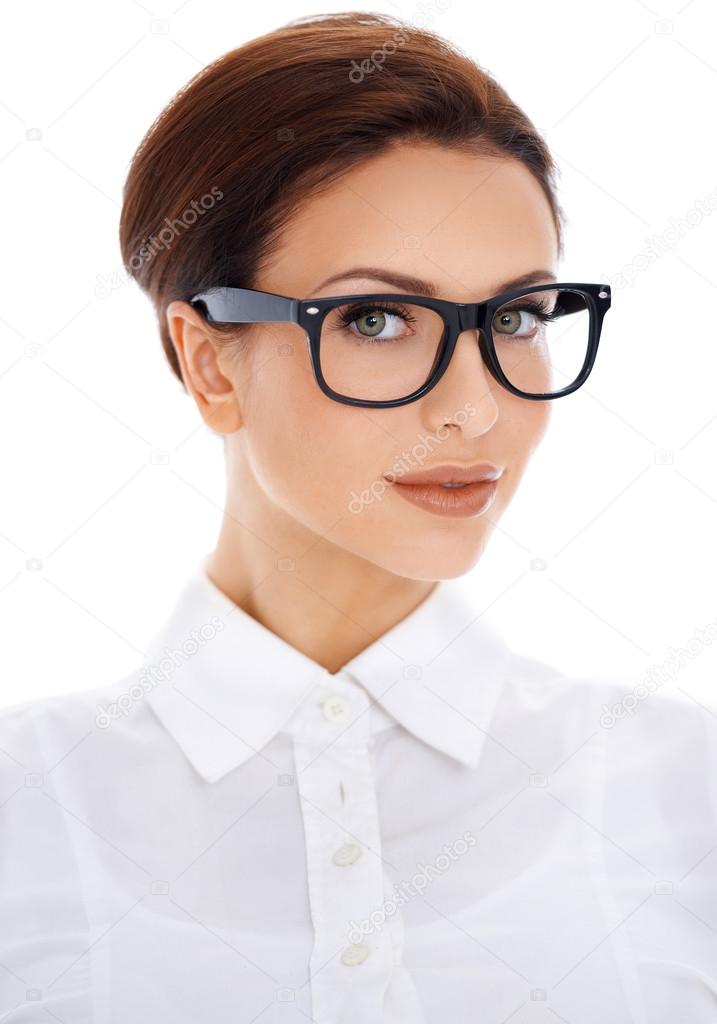 Portrait of beautiful woman in glasses — Stock Photo © dashek #18991823
