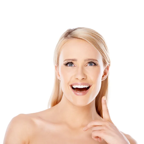 Happy blond woman smiling — Stock Photo, Image