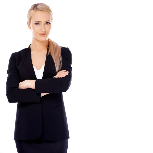 Feliz sonriente rubia mujer de negocios — Foto de Stock