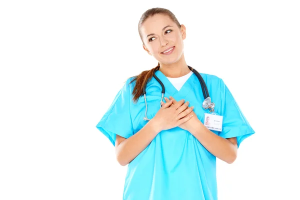 Friendly confident female doctor — Stock Photo, Image