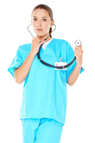 Friendly confident female doctor — Stock Photo, Image