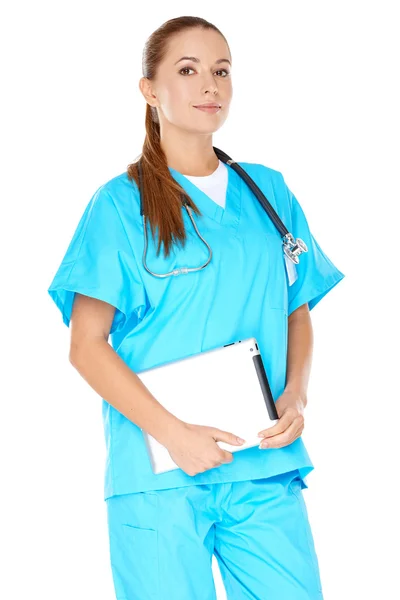 Female doctor with a tablet-pc — Stock Photo, Image