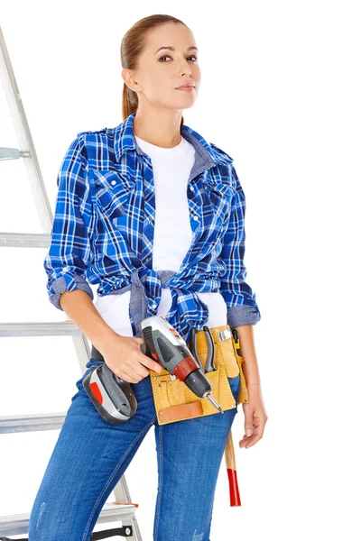 Confiante feliz DIY mulher útil — Fotografia de Stock