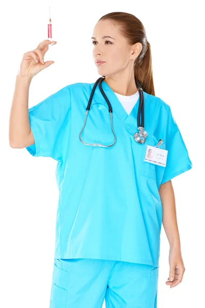 Female doctor preparing an injection — Stock Photo, Image