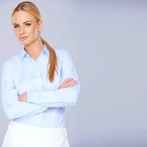 Elegant stylish blond woman in smart casuals — Stock Photo, Image