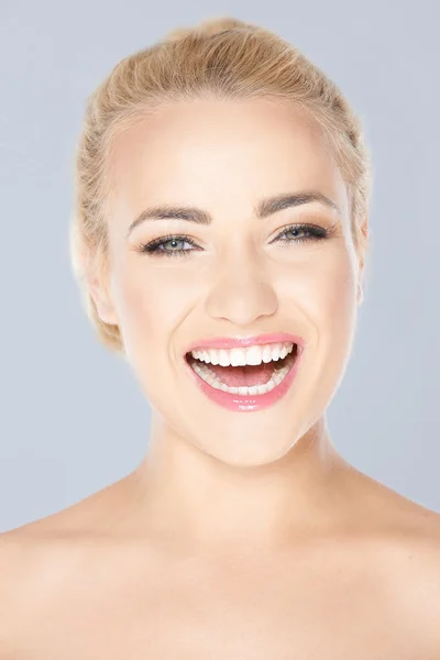 Beautiful laughing blond girl — Stock Photo, Image