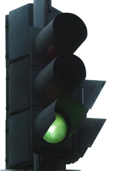 Grünes Verkehrsleitsignal — Stockfoto
