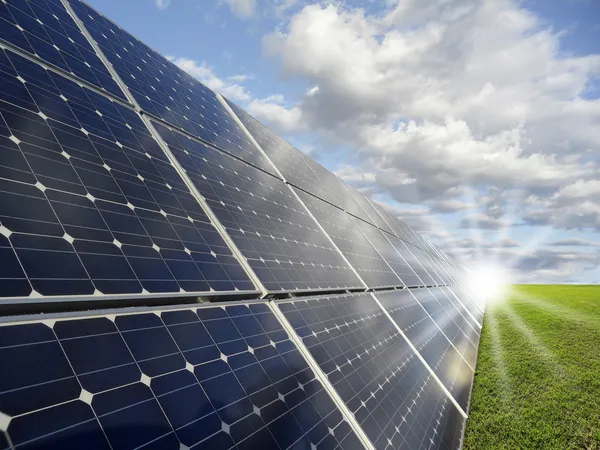 Сонячна електростанція - фотоелектрика Ліцензійні Стокові Фото