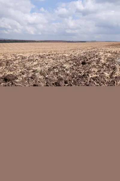 Nyligen plogad fältet — Stockfoto