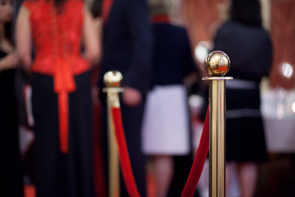 Rope barrier on award ceremony