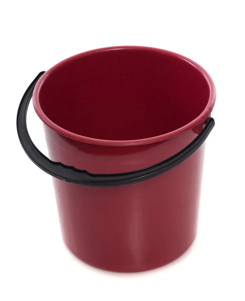 Red bucket isolated — Stock Photo, Image