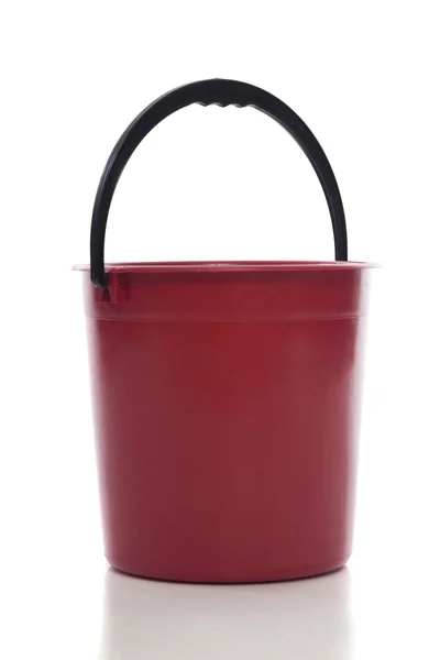 Red bucket isolated white background — Stock Photo, Image
