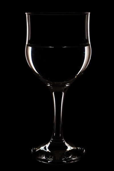 Glass of water on a black — Stock Photo, Image