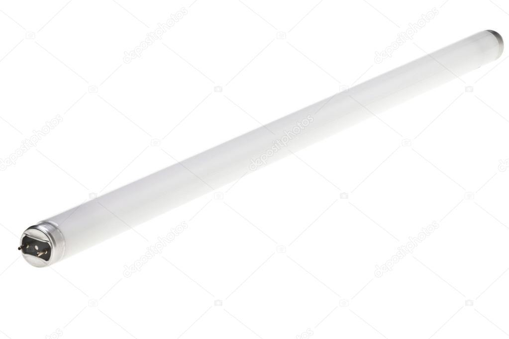 Fluorescent Tube isolated over white background and path