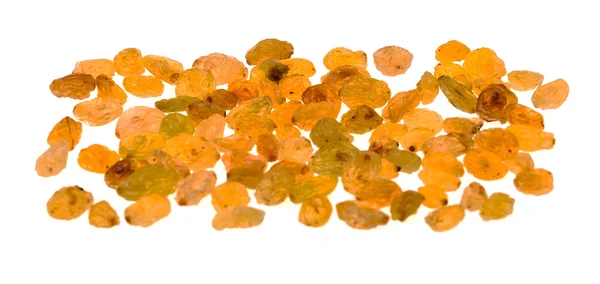 Golden raisins on a white background — Stock Photo, Image