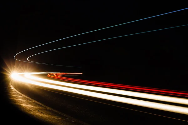 Car light trails in the tunnel. — Stock Photo, Image