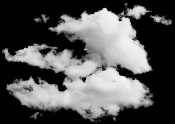 Nube Aislada Sobre Negro Elementos Diseño — Foto de Stock