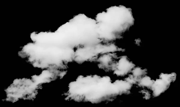 Nube Aislada Sobre Negro Elementos Diseño — Foto de Stock