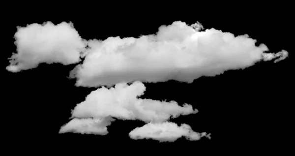Siyah Üzerine Izole Bulut Tasarım Ögeleri — Stok fotoğraf