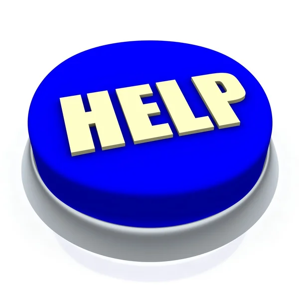 Help round button 3d — Stock Photo, Image