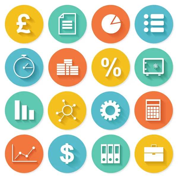 web ve mobil iş düz Icons set