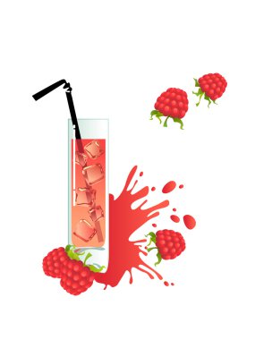 Ahududu suyu bir bardak