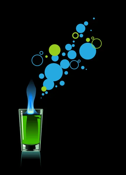 Glass of absinthe. — Stock Vector