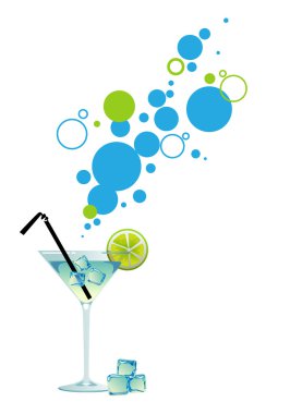 Martini buz ve limon ile.