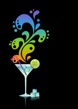 Martini buz ve limon ile.