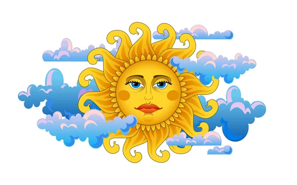 Gran sol de oro caliente . — Vector de stock