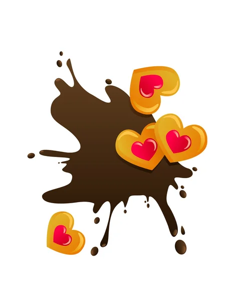 Cookies met chocolade splash — Stockvector